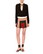 Long-sleeve Blouse W/warrior Necklace, Black