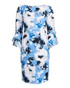 Tulip-sleeve Floral Scuba