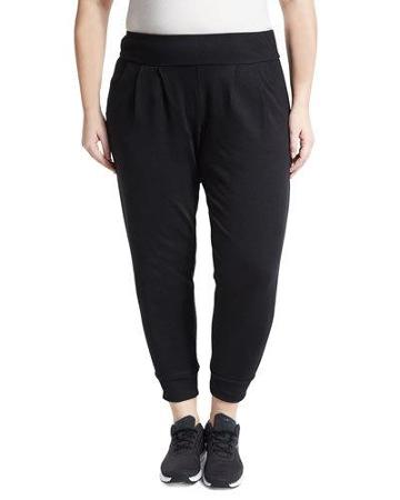 French Terry Cloth Jogger Pants, Black,