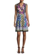 V-neck Floral-patchwork Cady