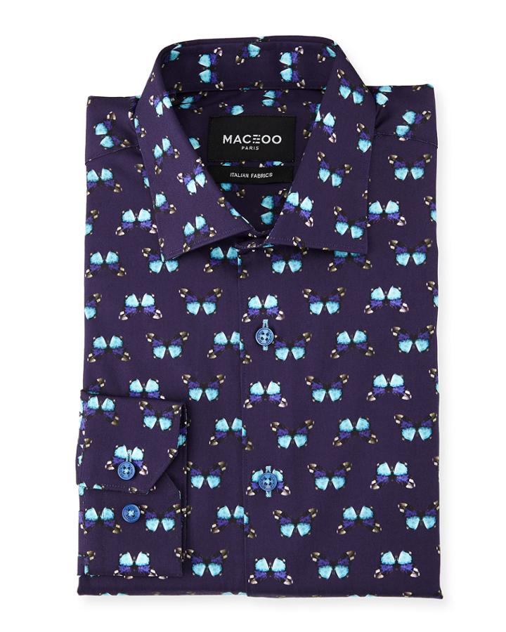 Shaped-fit Luxor Butterfly-print Dress