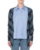 Plaid & Striped Mixed-print Button-down Oxford