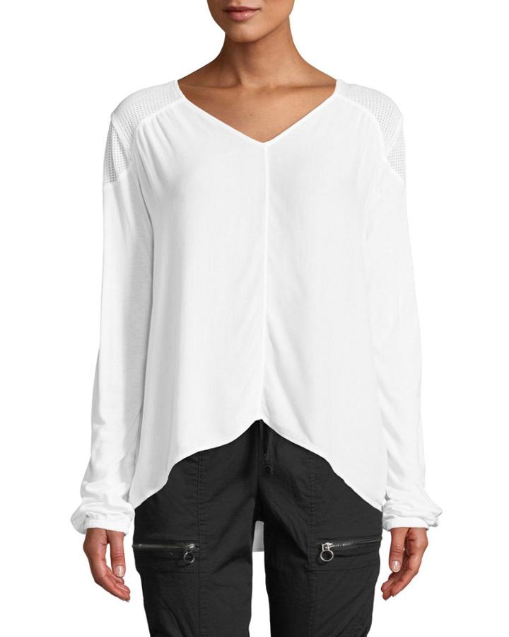 Mimoza Mesh-shoulder Blouse