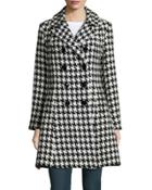 Houndstooth Double-breasted Princess Coat