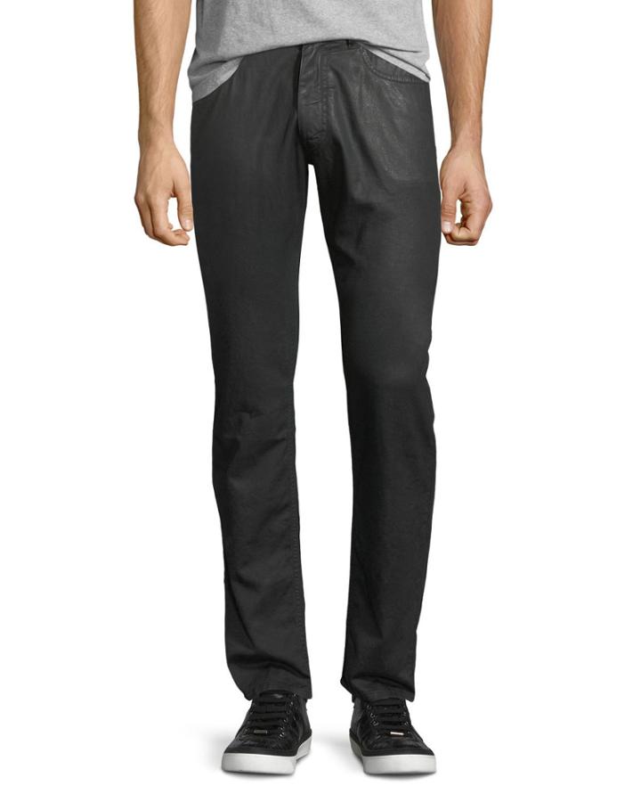 Coated Straight-leg Jeans