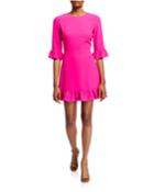 Candice 3/4-sleeve Flounce Dress