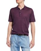 Men's Short-sleeve Linen Polo-style