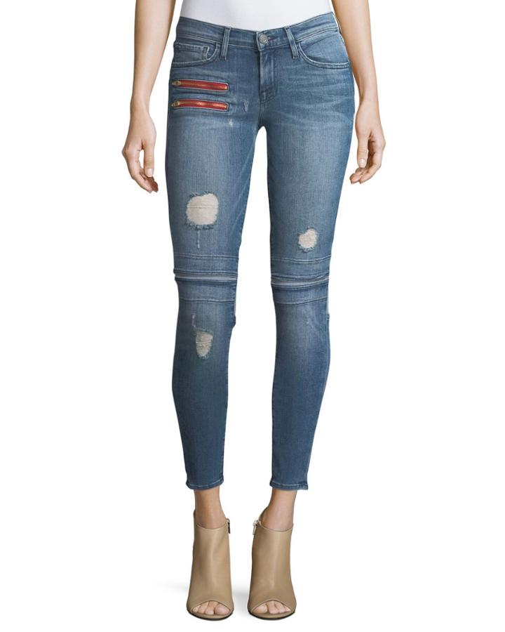 Gigi Low-rise Skinny Denim Jeans W/ Novelty Details