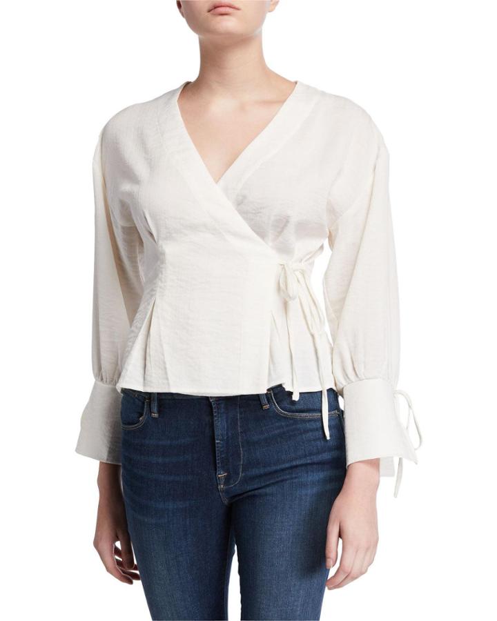 Tie Sleeve Wrap Top