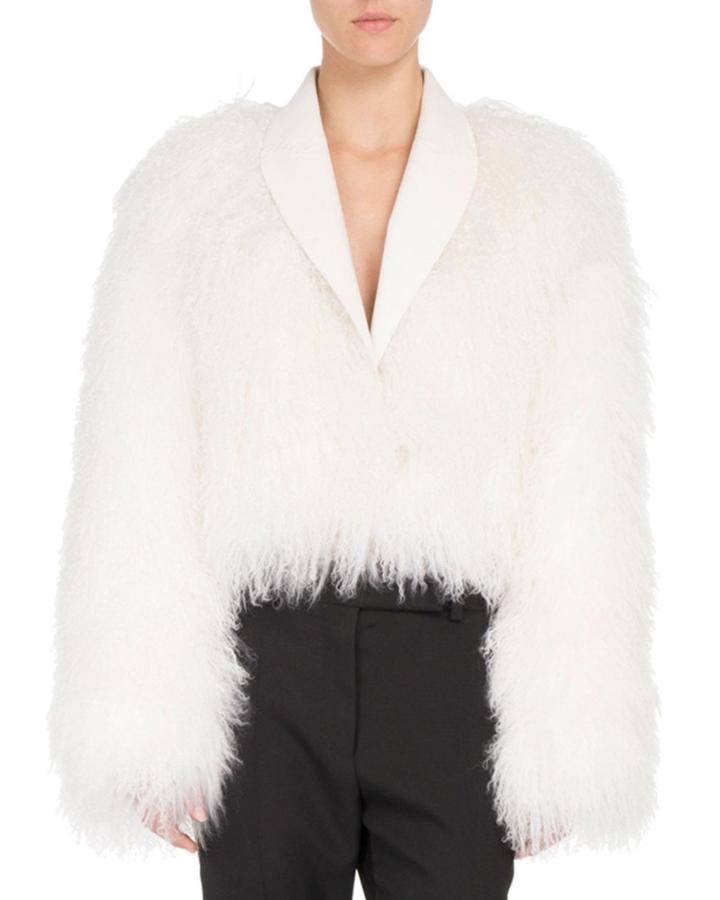 Shawl-collar Shearling Fur Jacket