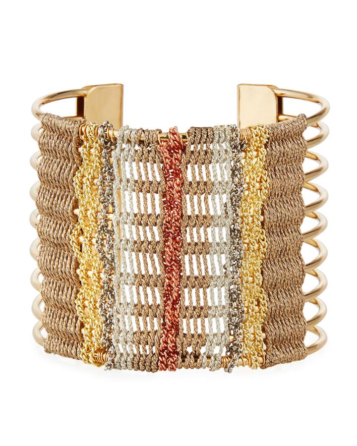 Multilevel Tricolor Cuff Bracelet