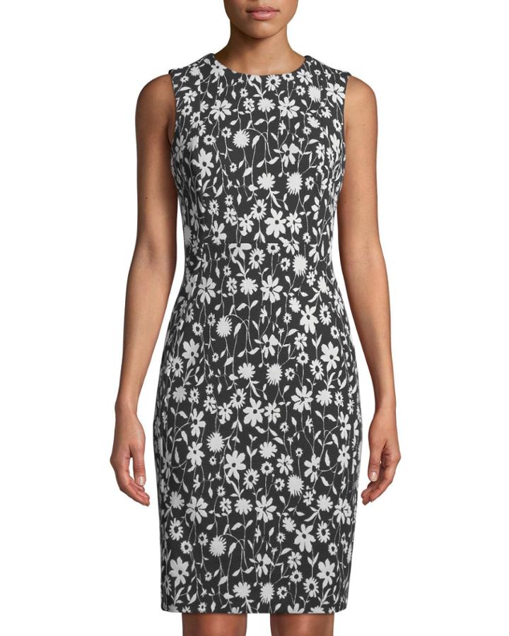 Sleeveless Textured Floral