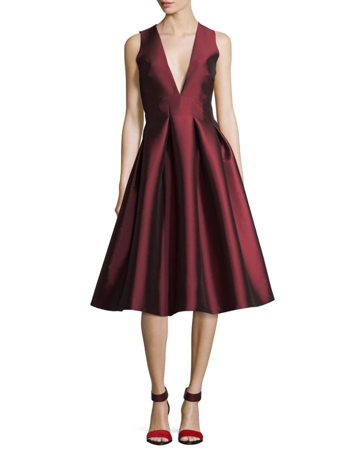 Kerala V-neck Sleeveless Fit-and-flare Cocktail Dress