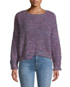 Ripped Chic Shimmer-knit Pullover