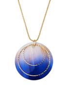 Circular Pendant Necklace, Blue