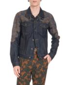 Voste Dark-wash Embroidered Jean Jacket