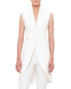 Sleeveless One-button Crepe Tailcoat