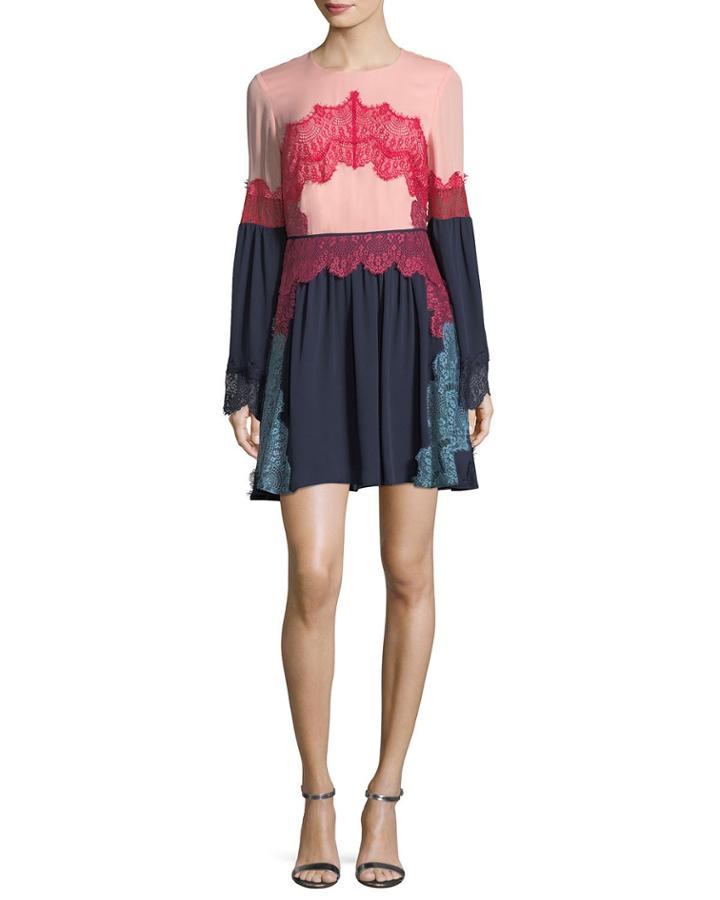 Cyra Lace Applique Silk