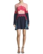 Cyra Lace Applique Silk