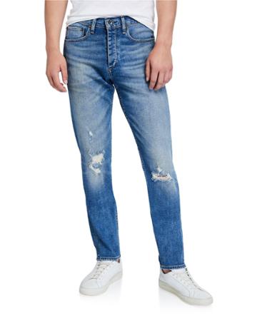 Men's Standard Issue Fit 2 Mid-rise Relaxed Slim-fit Ripped-knee Jeans
