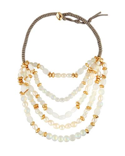 Beaded Five-row Necklace,
