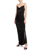 Natasha Cowl-neck Sleeveless Ruched