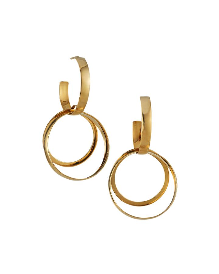Small Bubble Bond Hoop Earrings In 14k Yellow Gold