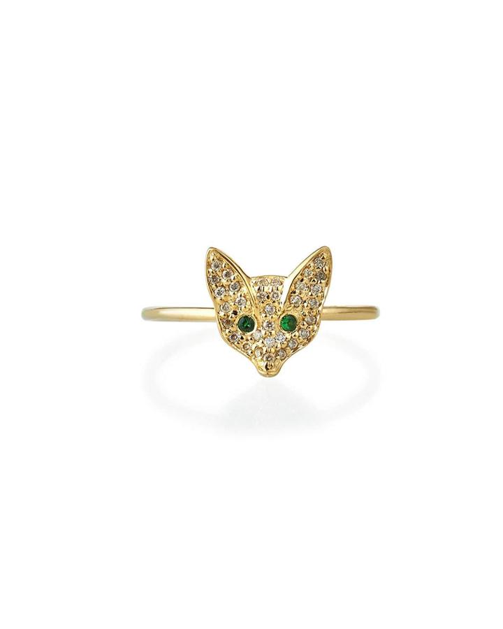 Pave Diamond Fox Ring,
