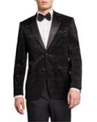 Men's Flocked Velvet Blazer W/