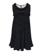 Tiny Dots Empire Ruffle-trim Dress,