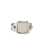 Deco Cushion-cut Mother-of-pearl Ring W/branch