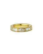 Moroccan 18k Diamond/white Topaz Band Ring,
