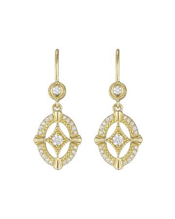 Penny Preville 18k Yellow Gold Diamond Oval Drop Earrings, Women's