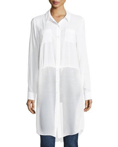 Poplin Shirting Tunic, White