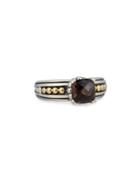 Prism Cushion-cut Smoky Quartz Ring,