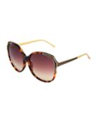 Oversized Round Acetate/snakeskin