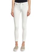 Spray-on Mid-rise Skinny Jeans, White