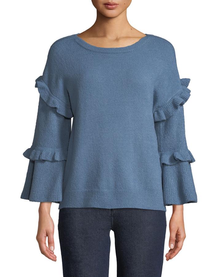 Ruffle-tiered Bell-sleeve