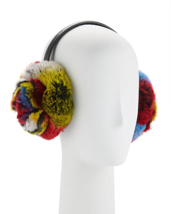 Rabbit Fur Petal Rosette Ear