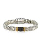 Caviar Lux 10mm Black Diamond Rope Bracelet,