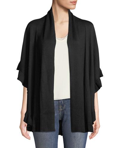 Ruffle-trimmed Cape Cardigan