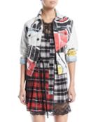 Mickey-print Button-down Denim Jacket