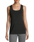 Long Scoop-neck Tank Blouse