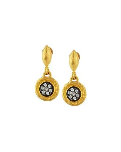 24k Pave Moonstruck Drop Earrings