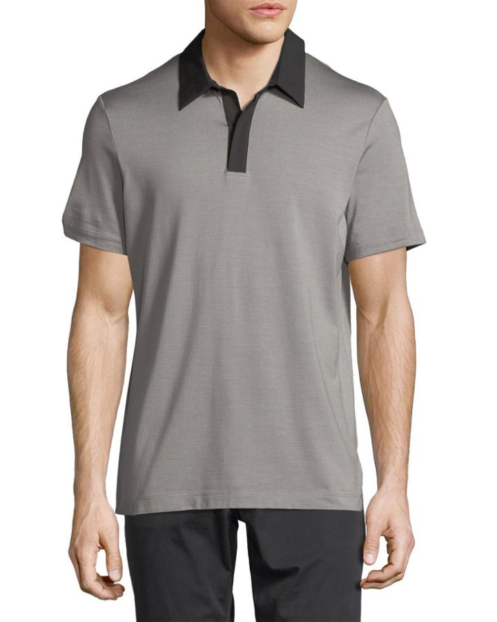 Incisive Contrast-collar Silk-cotton Polo