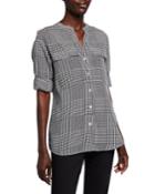 Plaid Roll-sleeve