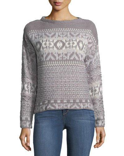 Jacquard-knit Boat-neck