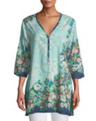 Aria Floral Button-front Tunic