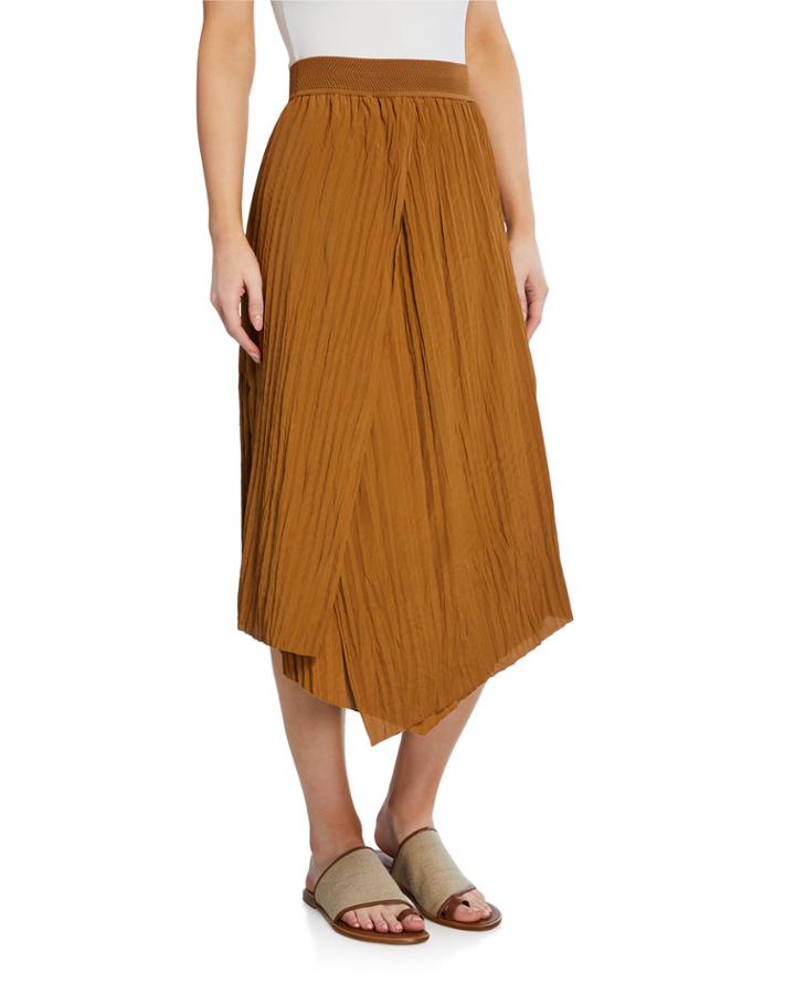 High-rise Crinkle Pleated