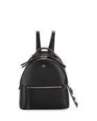 Mini Flowers Leather Backpack, Black